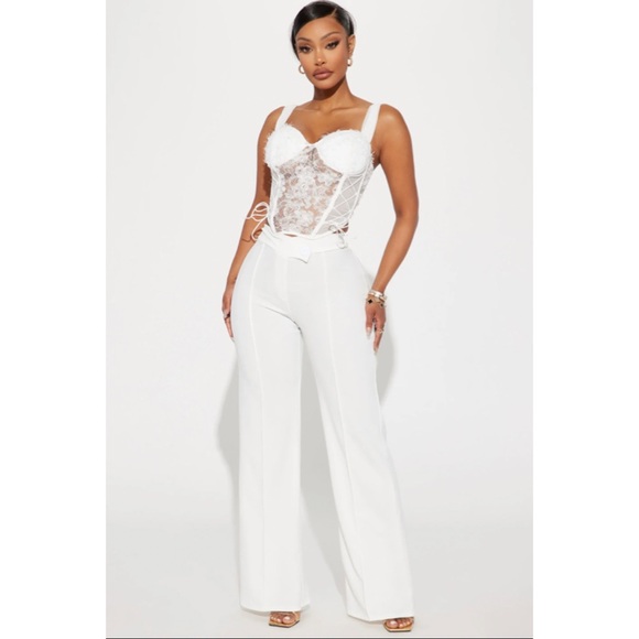 Fashion Nova Pants - NWT Fashion Nova White Wide Leg Pants